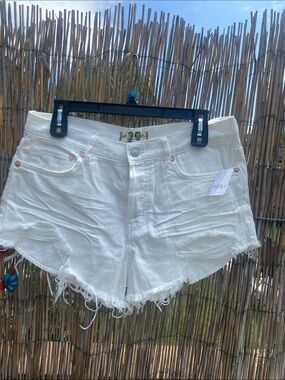 White Distressed Denim Shorts - Classic Casual Free People